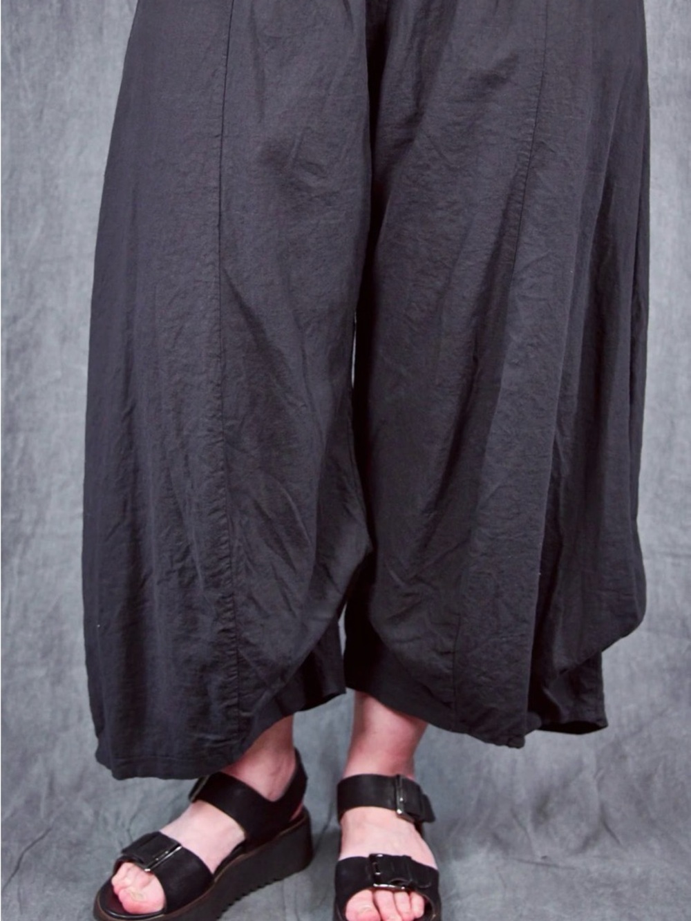 Blue Fish Crop Linen Billow Pants Black Sz 2